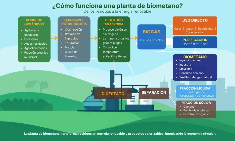 como funciona una planta de biometano